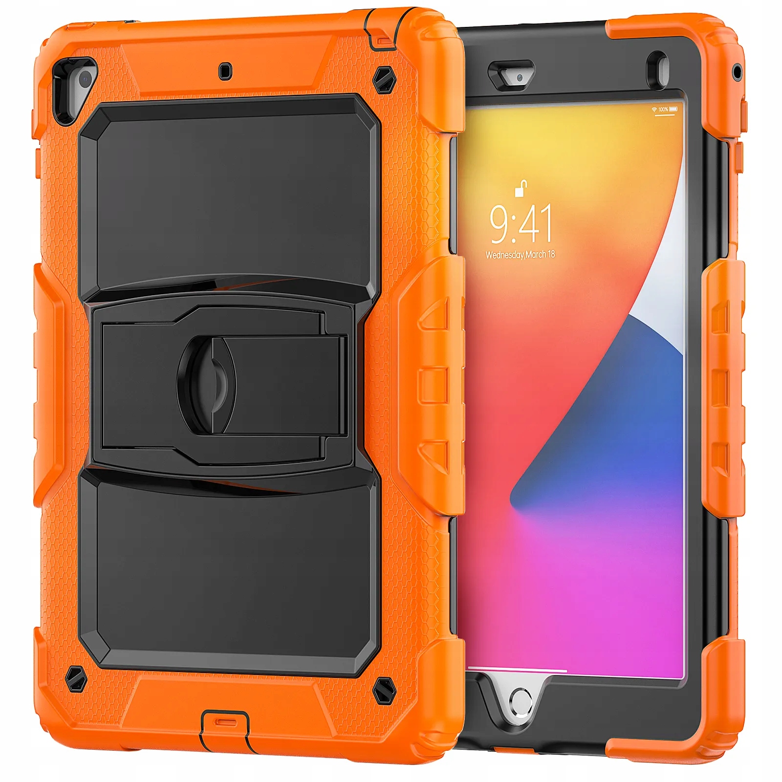 Pouzdro pro iPad Air 3/Pro 10.5" pancéřové s podstavcem, oranžové