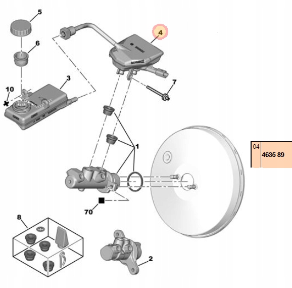 463589 - Бачок тормозной жидкости CITROEN C4 PEUGEOT 307