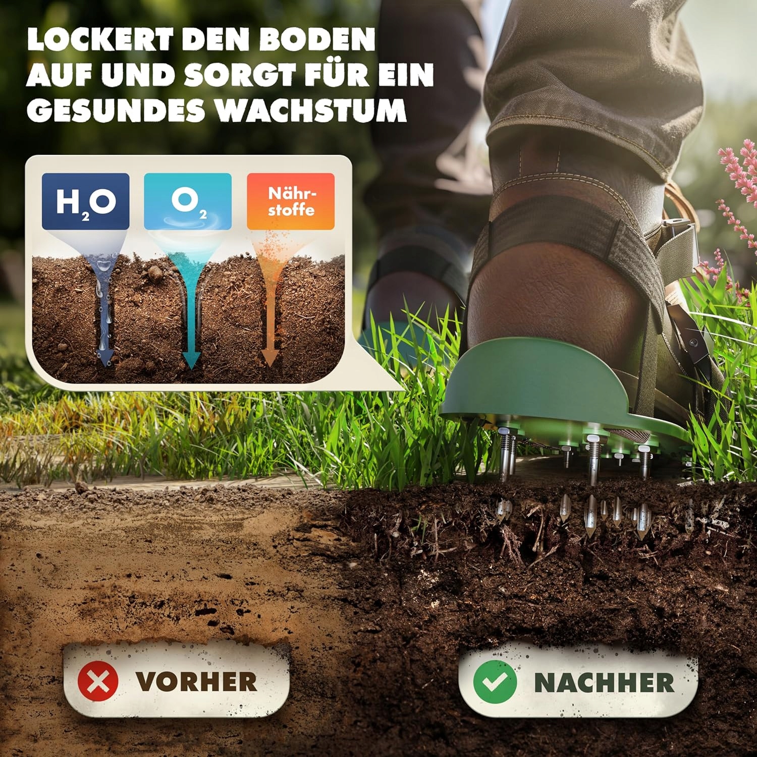 WERTYKULATOR DO NAPOWIETRZANIA TRAWNIKA - BUTY Z KOLCAMI Rodzaj aerator