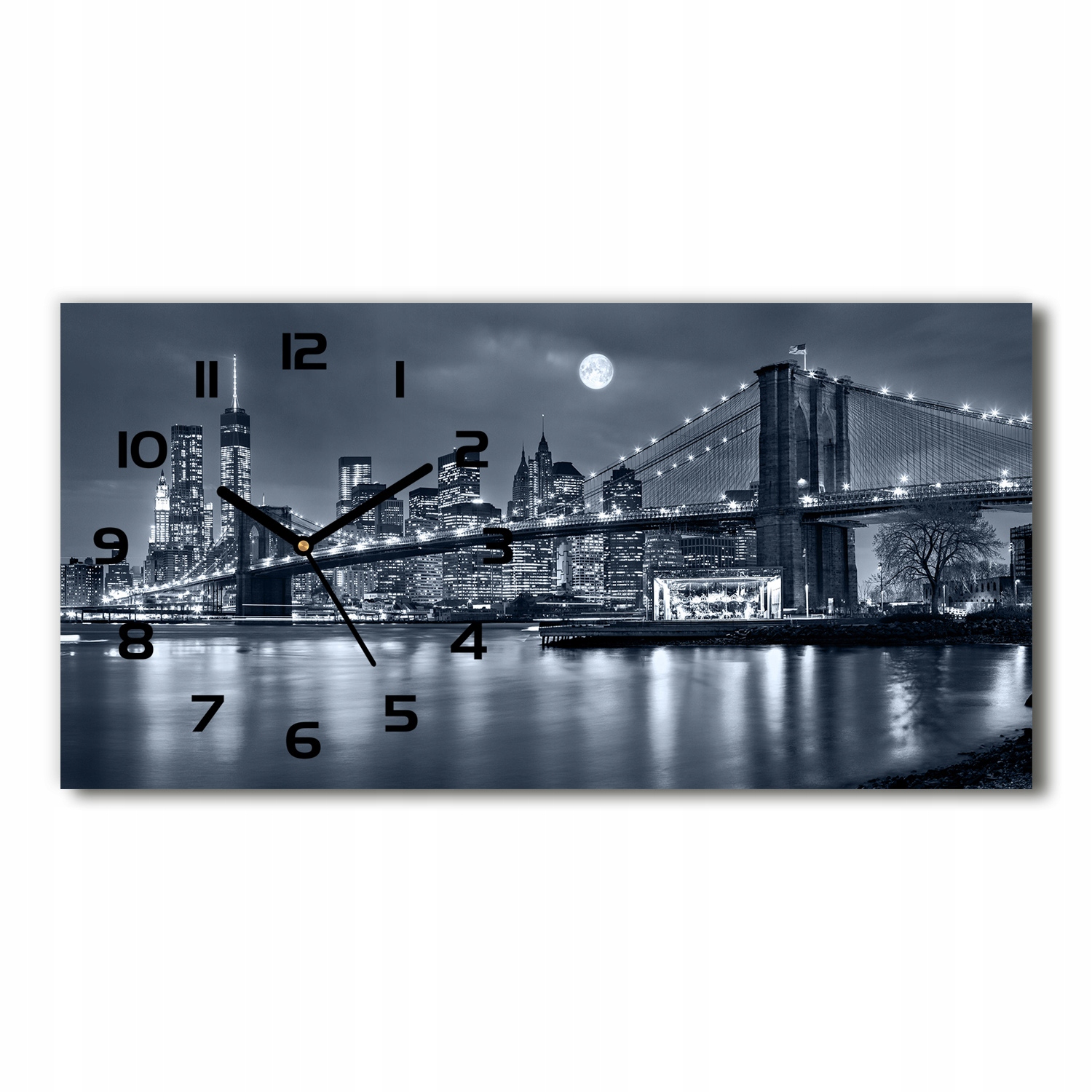 

Zegar ścienny szklany Manhattan Nowy Jork 60x30 cm
