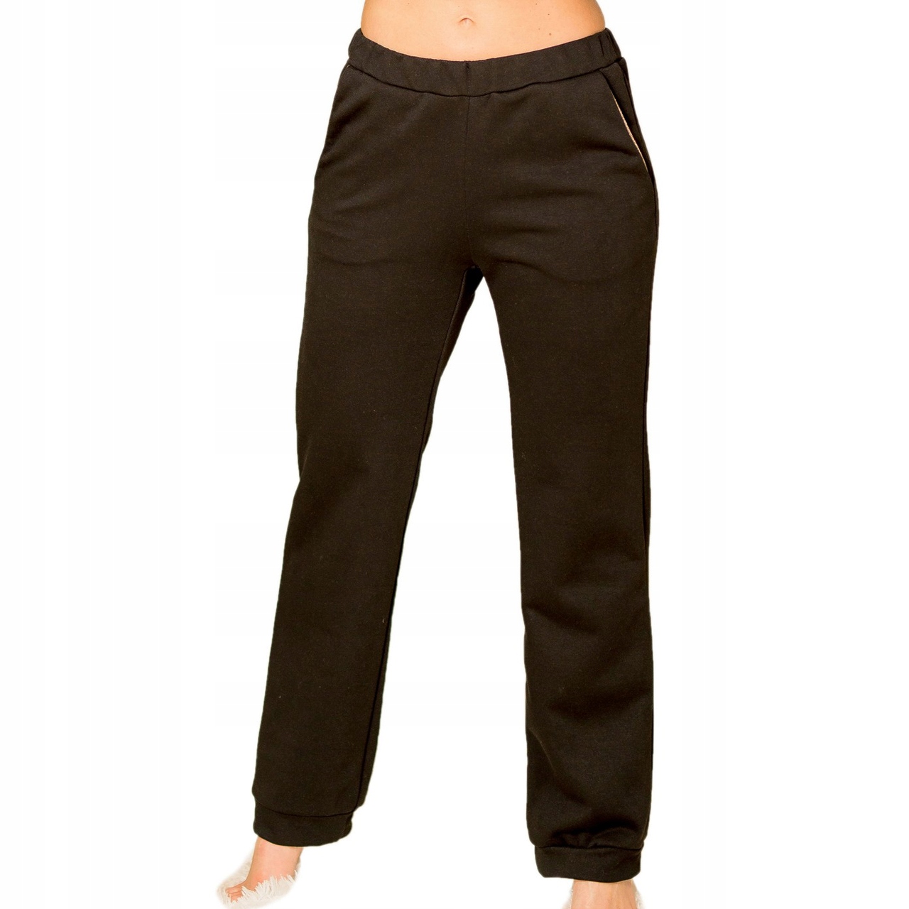 Dámské Dlouhé Kalhoty z bavlny Maio XL Černé Dresové Teplákovka Bavlna Černá