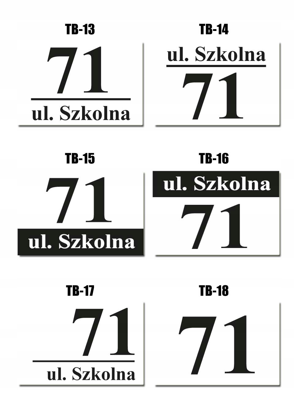 Tabliczka Tablica ADRESOWA biała z Numerem domu Szerokość produktu 20 cm