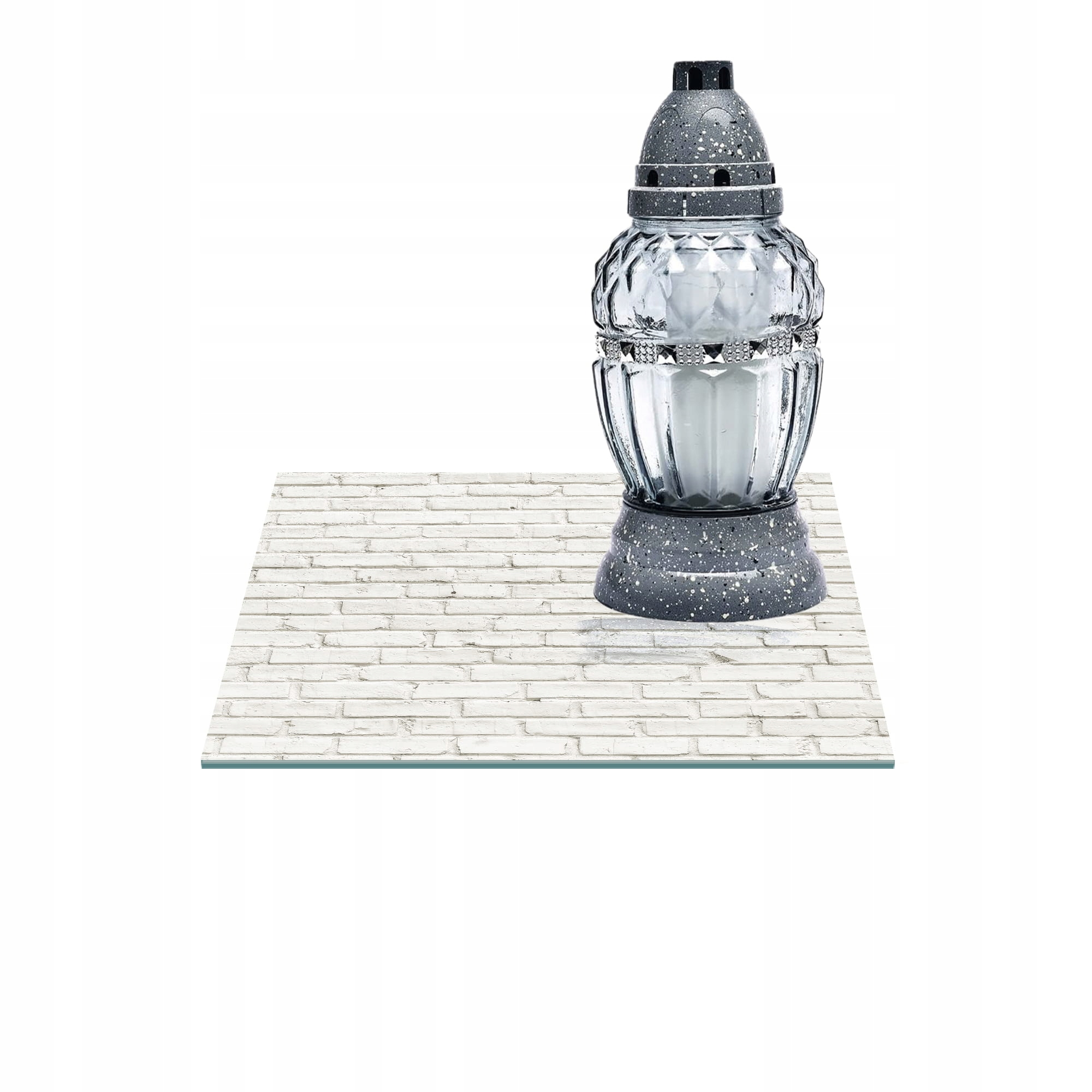 SZKLANA PODSTAWKA POD ZNICZE 30x30cm Cegły 349f