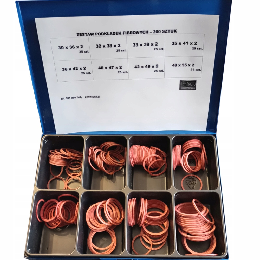 PODKŁADKA FIBROWA FIBROWE PODKŁADKI ZESTAW 200szt