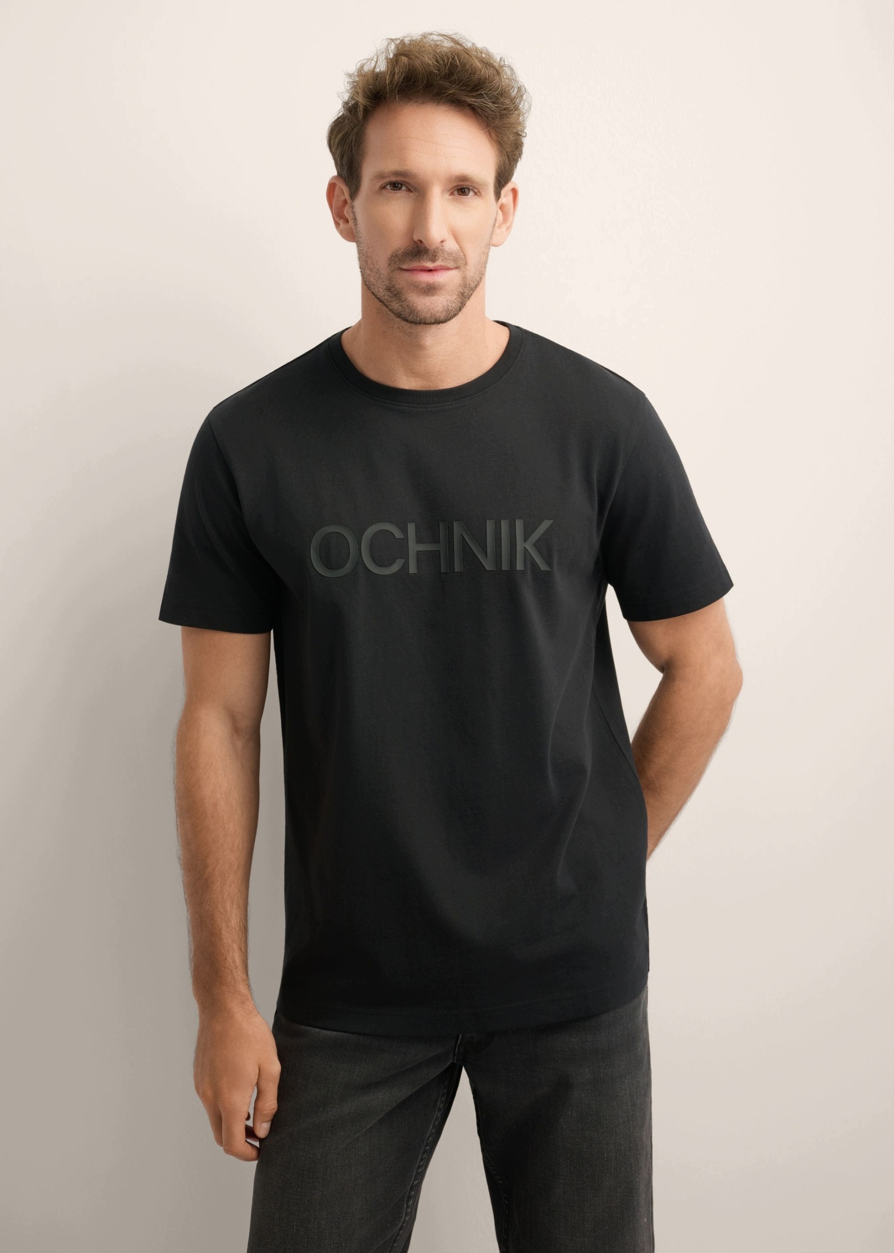 Ochnik Czarny bawełniany T-shirt męski TSHMT-0154-99(Z26) 3XL