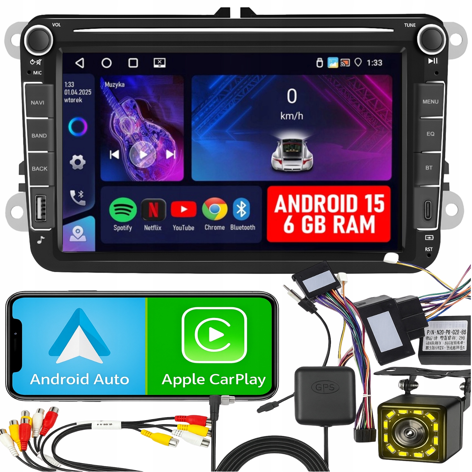 Radio pro Volkswagen Seat Skoda Vw Passat B6 B7 Golf 5 V 6 Wifi Android 6GB