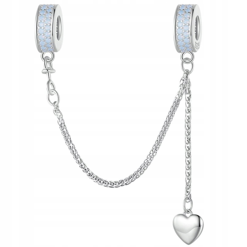 Charms Řetízek Charms Pave Srdce Stříbro 925 Charmsy Trusk