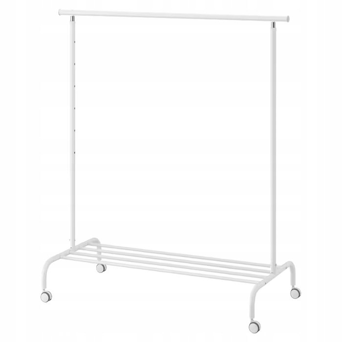 

Ikea wieszak na ubrania Rigga biały na kółkach