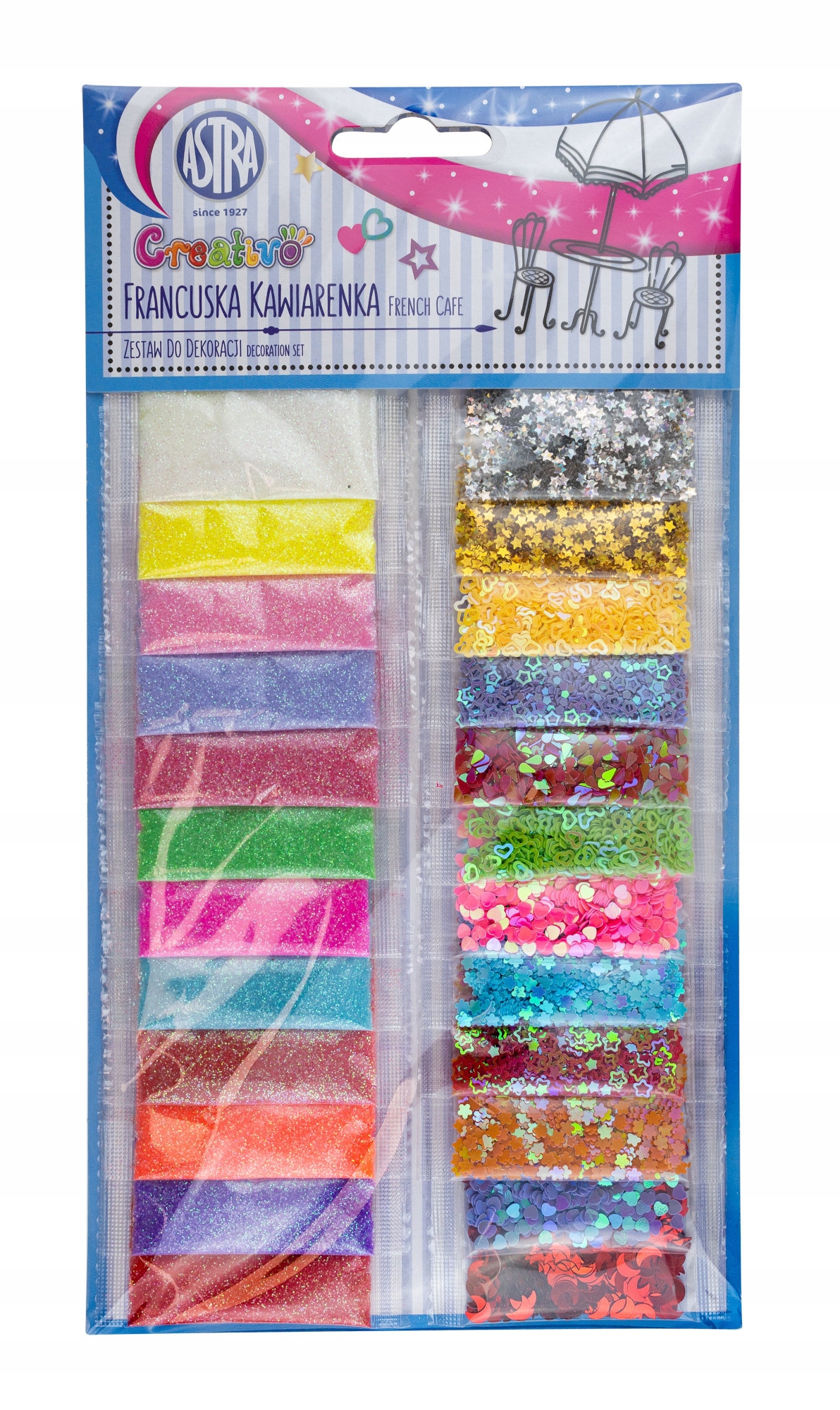 

Astra zestaw do dekoracji brokat cekiny 24 kol 2g