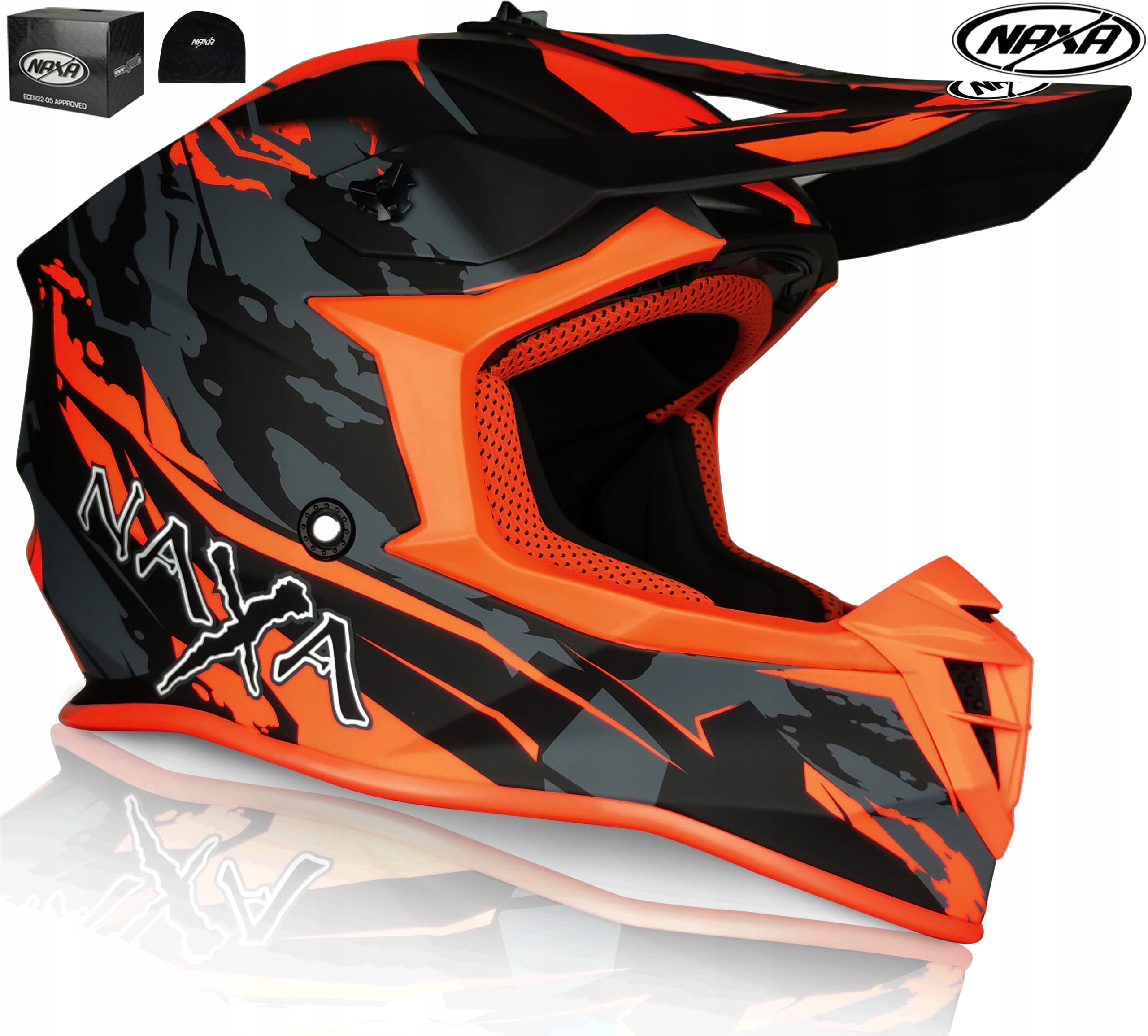 Kask motocyklowy, crossowy NAXA C10 r.S MAT