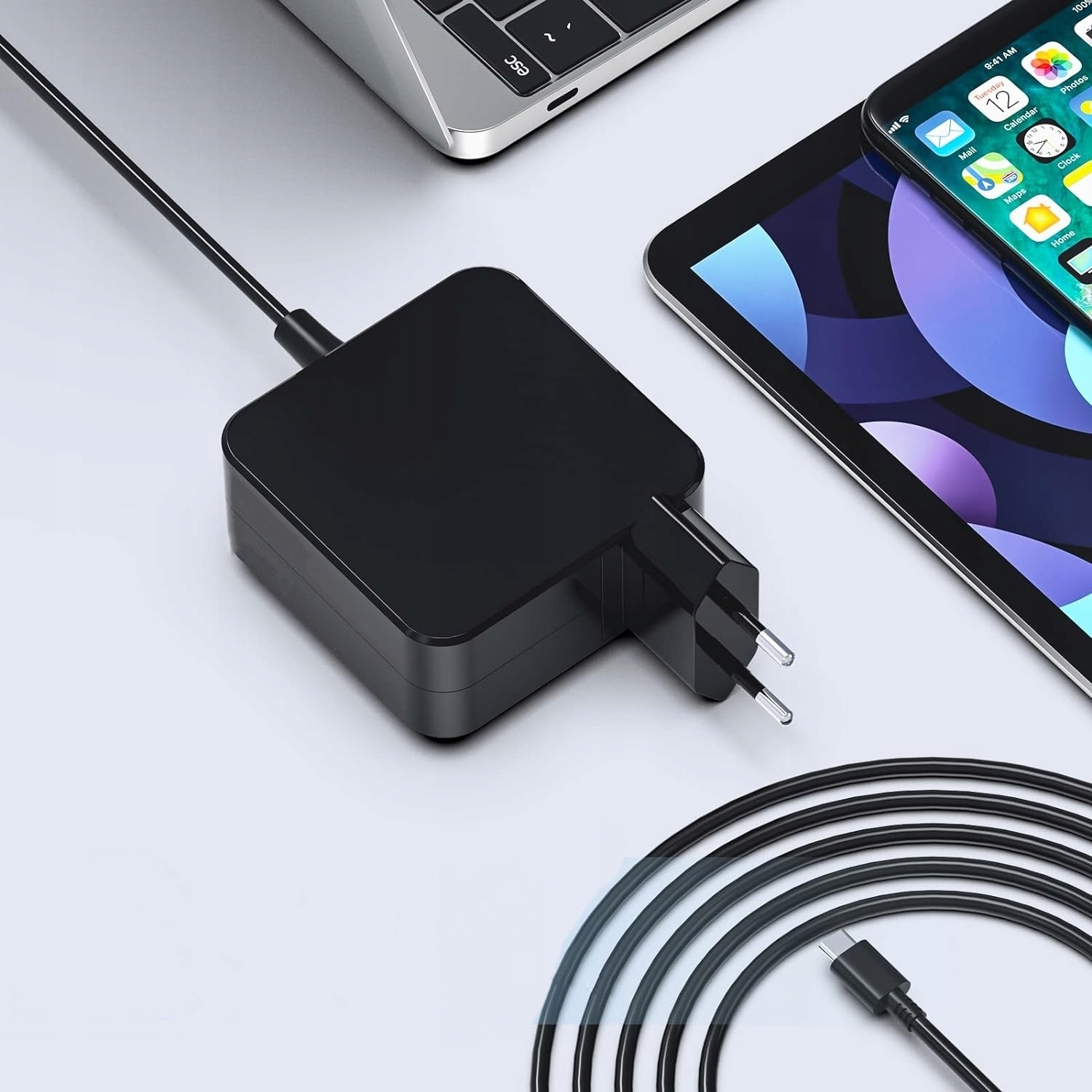 Zasilacz ładowarka 65W do laptopa USB-C Ładowarka zasilacz laptopa Długość kabla 1.8 m