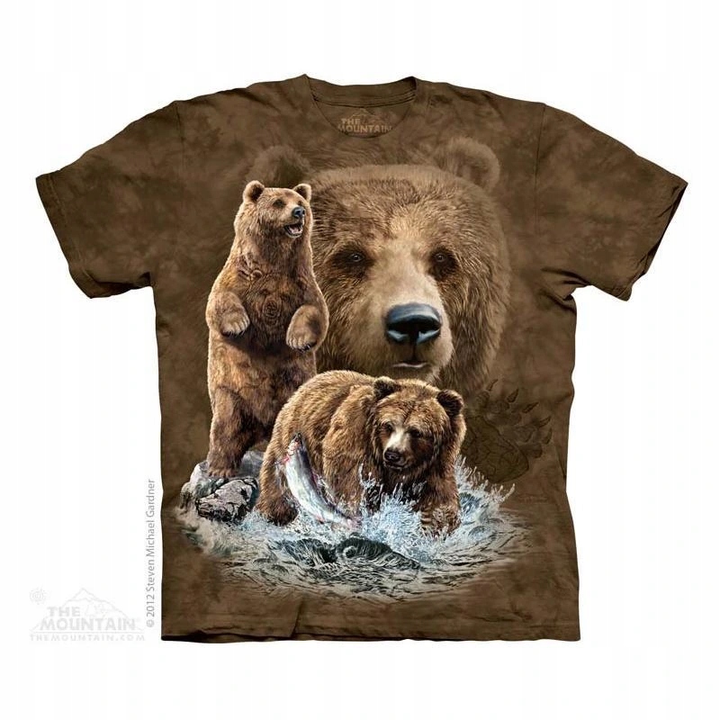 Pánské batikované triko The Mountain Find 10 Brown Bears Velikost: XXL