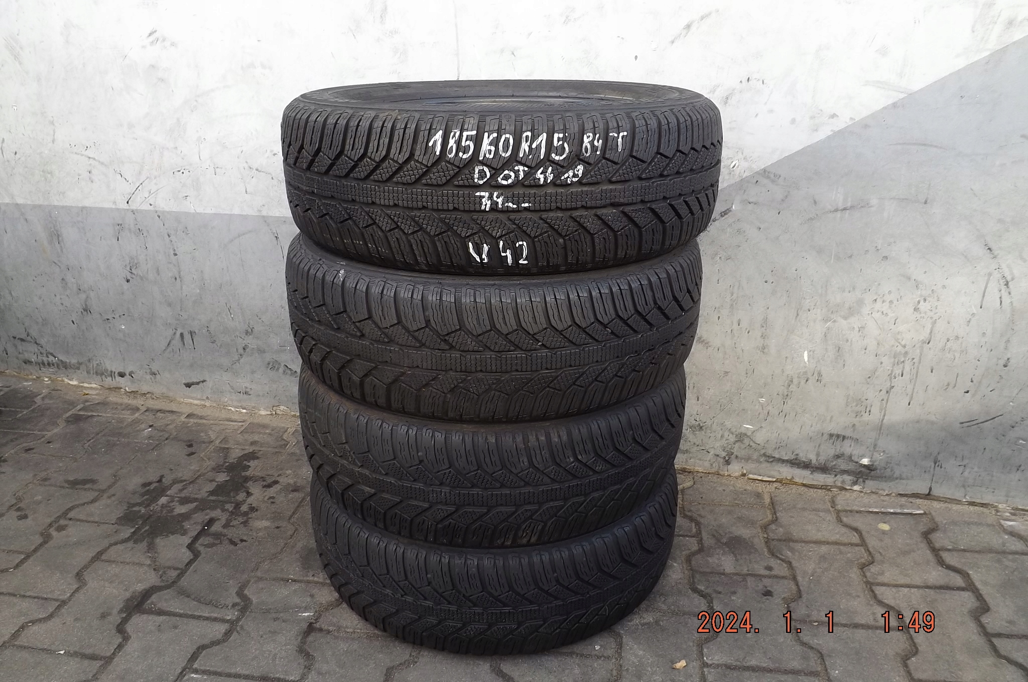[U42] 4XZIMA 185/60R15 84T SEMPERIT MASTER-GRIP 2 & Sezon zimowe