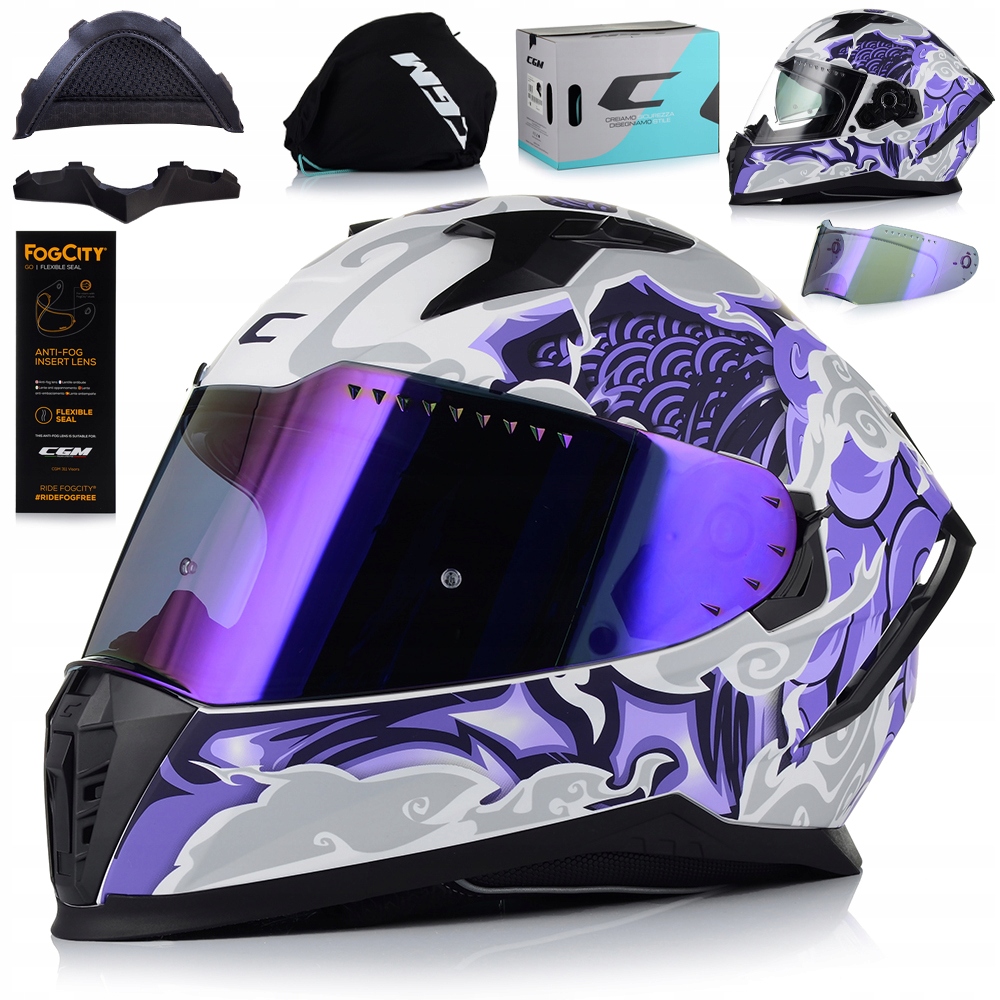 Motocyklová Prilba Cgm 311A Blast Dámska Biela Ecer 22.06 Blenda Antifog