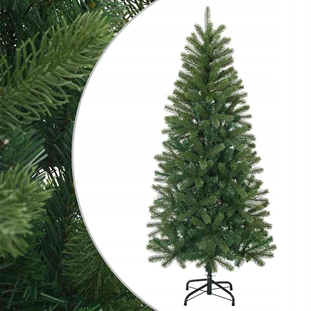 Umělý vánoční stromek zelený 150 cm Realistická ocelová sada podstavec na Vánoce