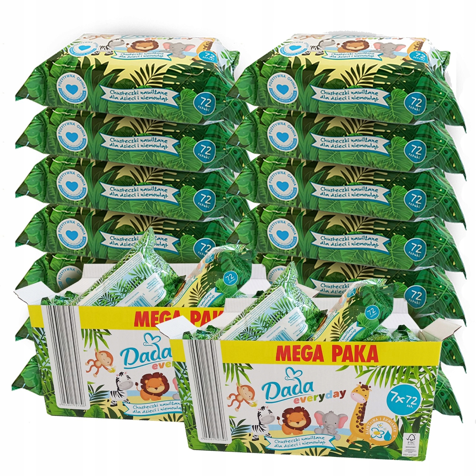 CHUSTECZKI NAWILŻANE DADA ZESTAW 1008szt 14x72