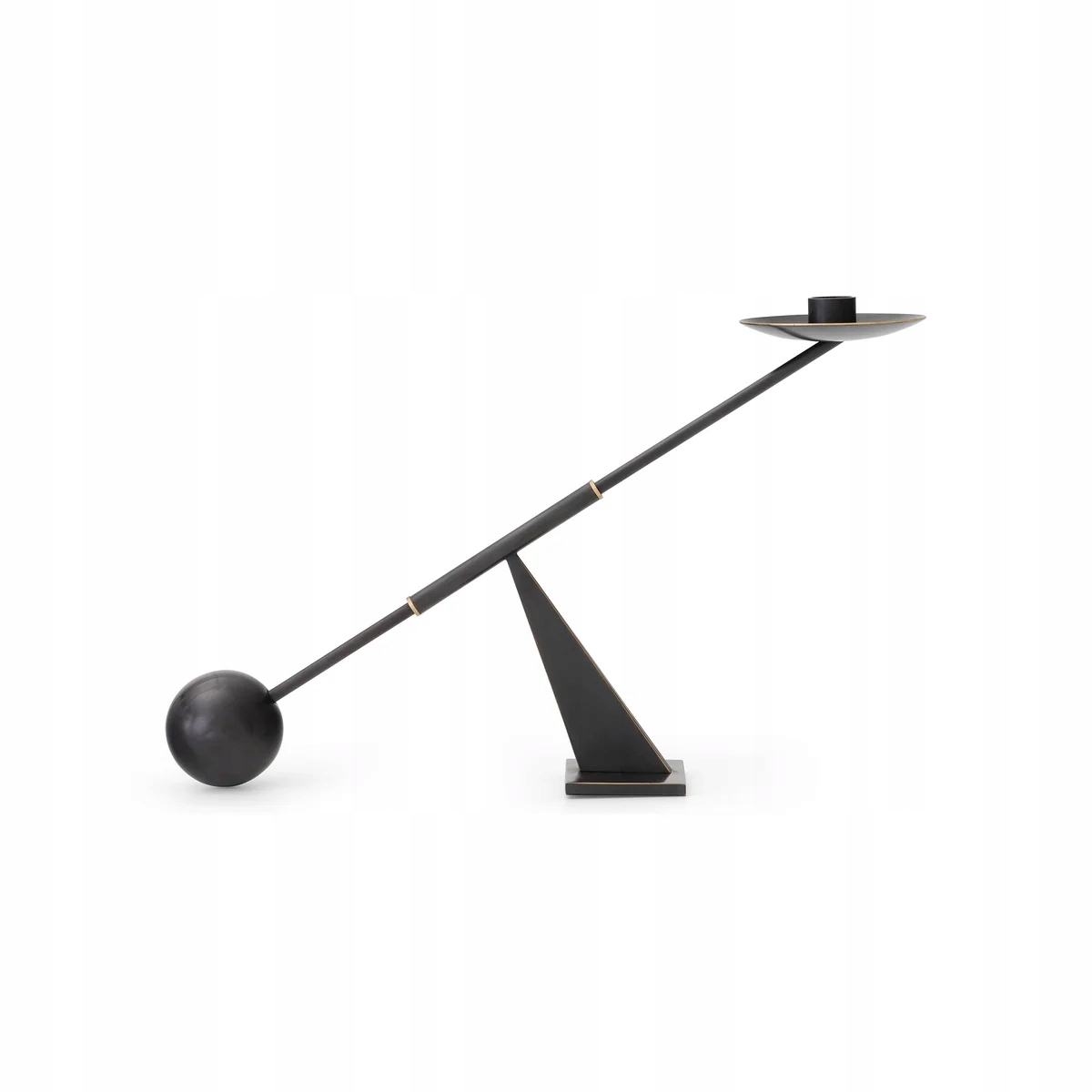 Audo Interconnect Stolový svietnik 25,5 cm Tmavohnedý, matný
