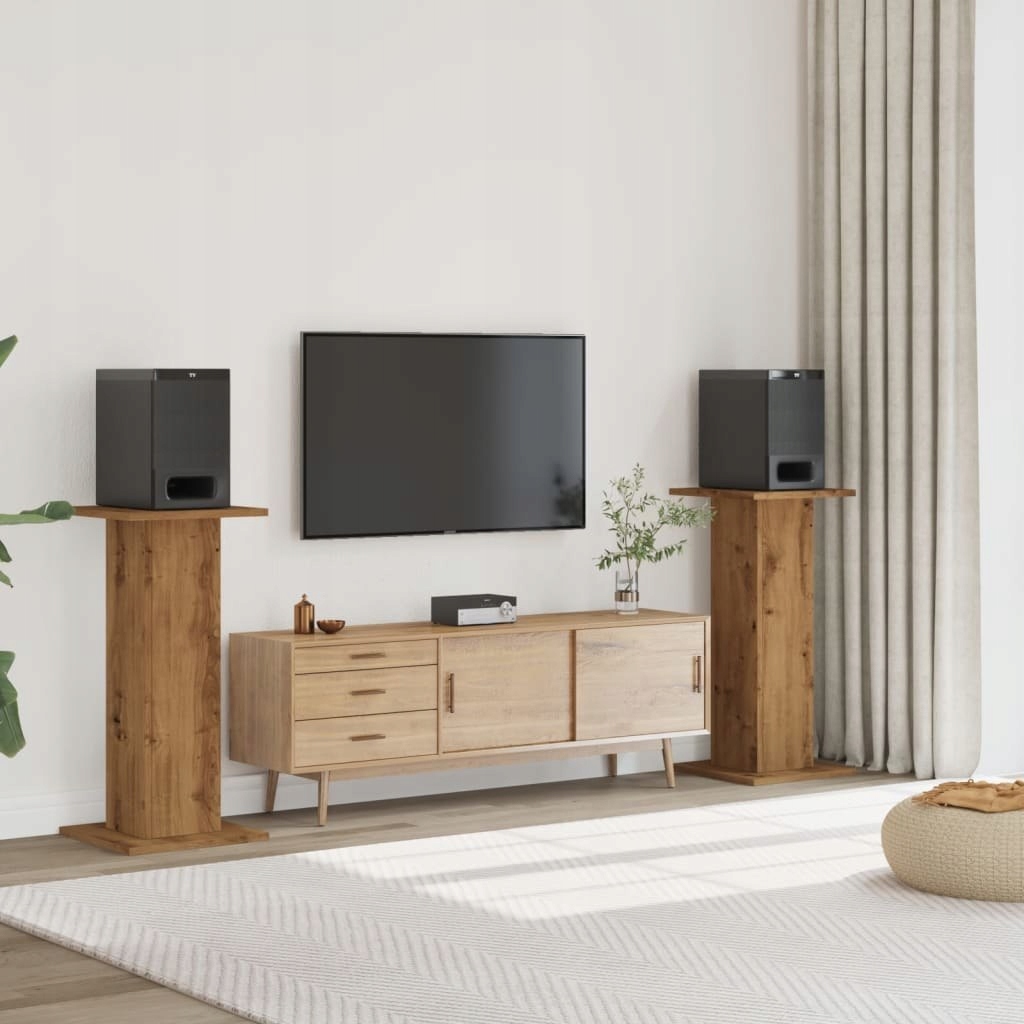 Podstavce pod reproduktory, 2 ks, dub artisan, 30x30x95 cm