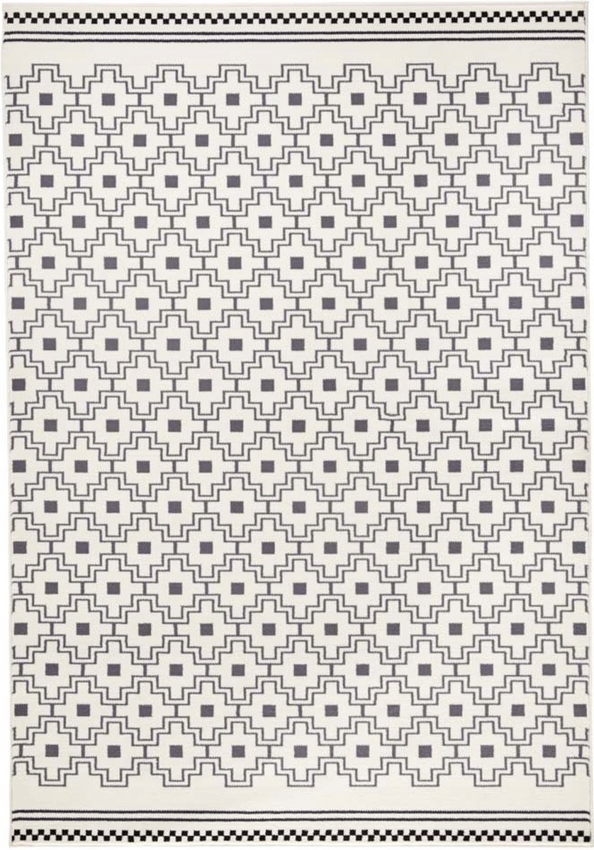 Koberec moderní 200x290 cm do obývacího pokoje, šedo krémový s měkkým vlasem