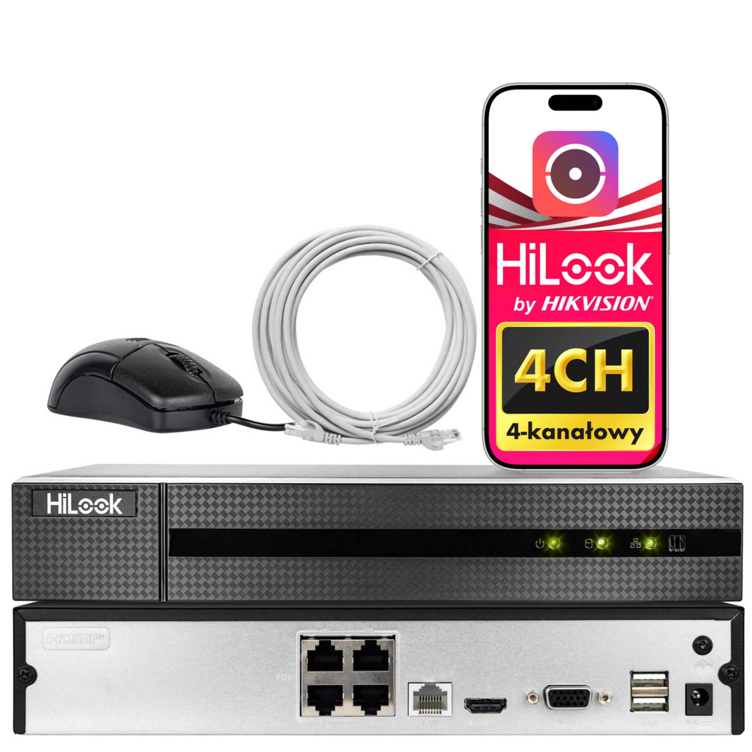 Rejestrator NVR-104MH-C/4P 4 Kanałowy Ip Hilook By Hikvision