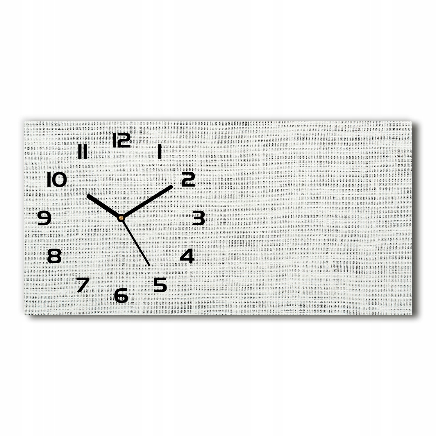Sklenené nástenné hodiny ľanové biele plátno 60x30 cm