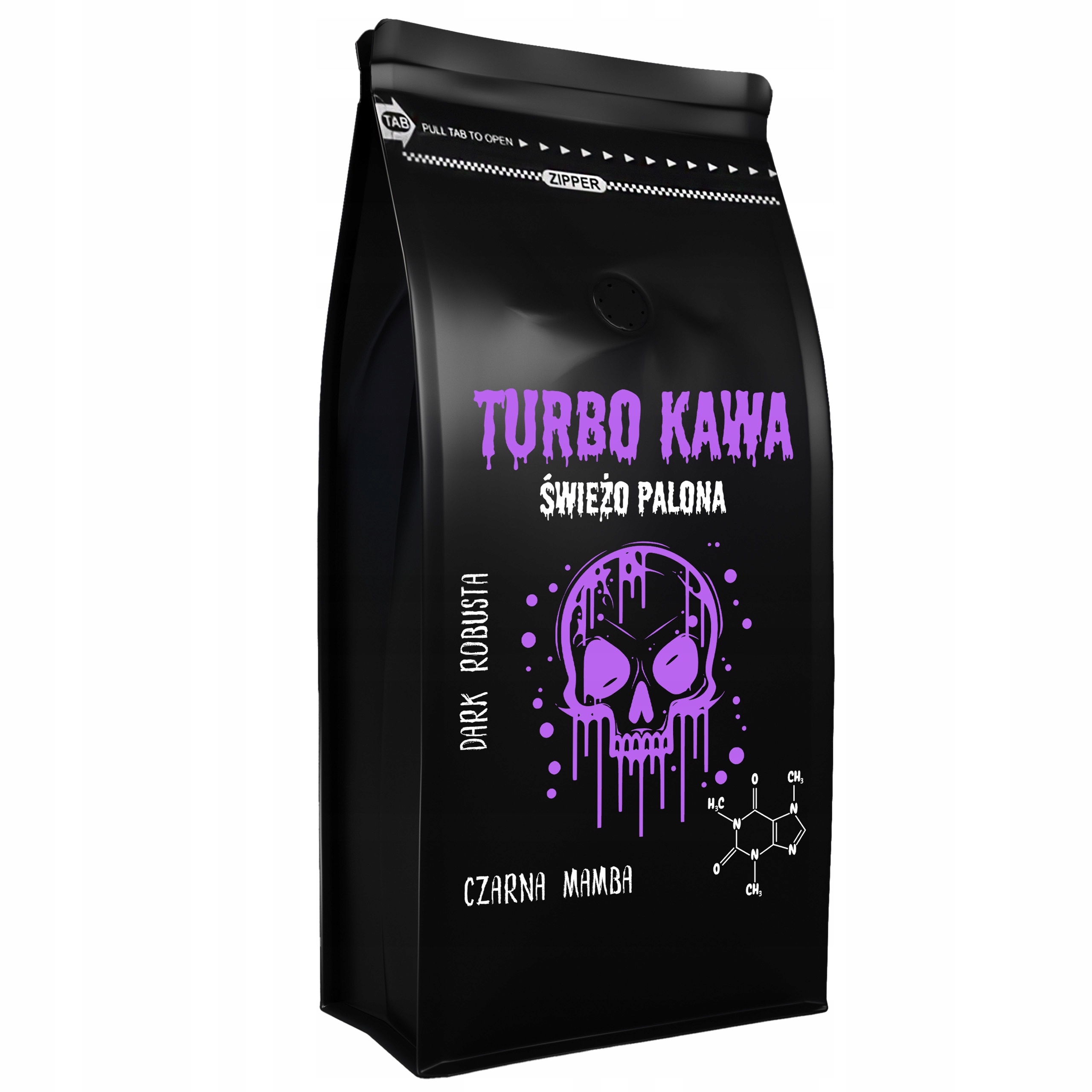 Levně Turbo Káva zrnková do kávovaru 1kg 100% Robusta Dark Roast Černá Mamba