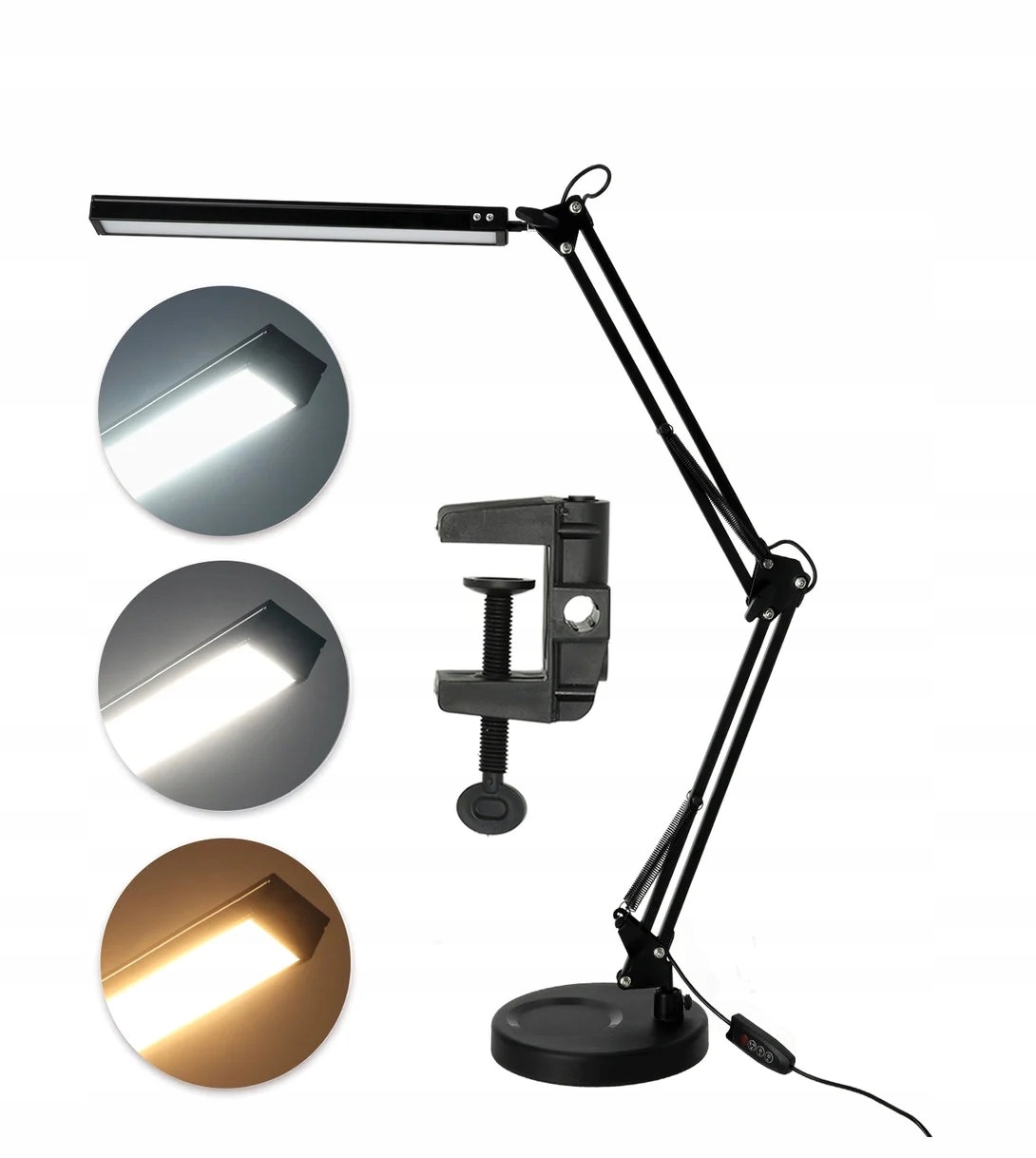 Platinet stolná Led lampa Flexy 10W stmievateľná s klipom, 1 rameno,…