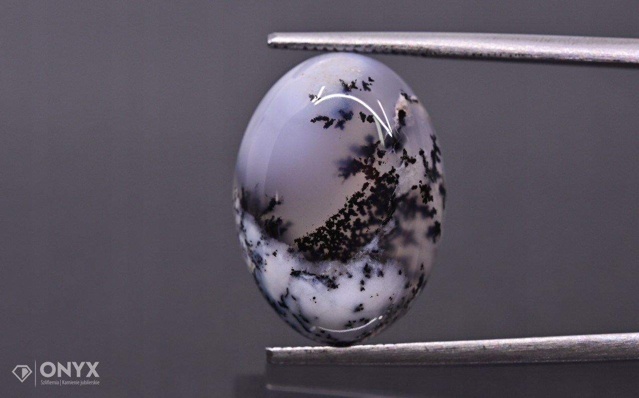 Dendritový achát z Turecka kabošon ovál 18x13 mm