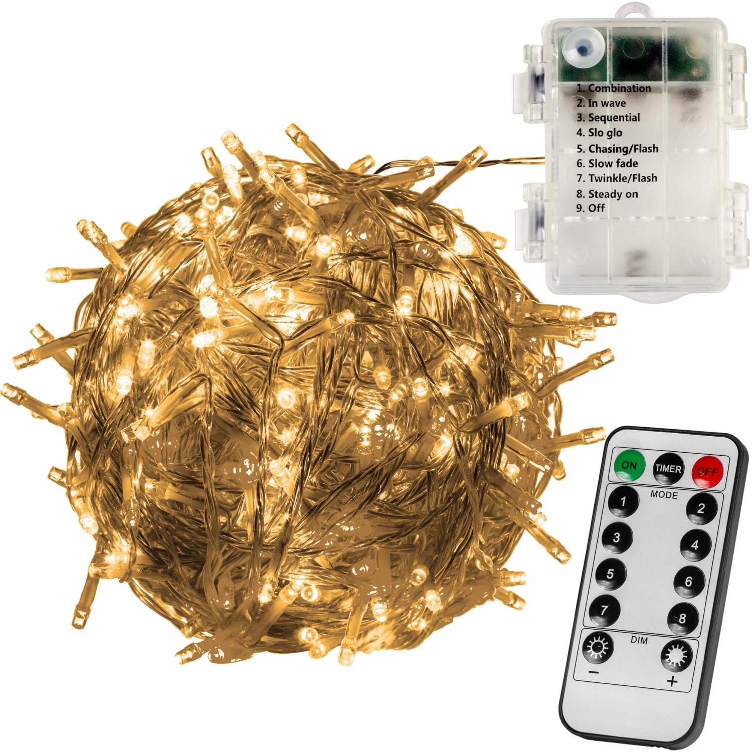

Lampki Choinkowe 100 Diod Led Na Baterie Pilot