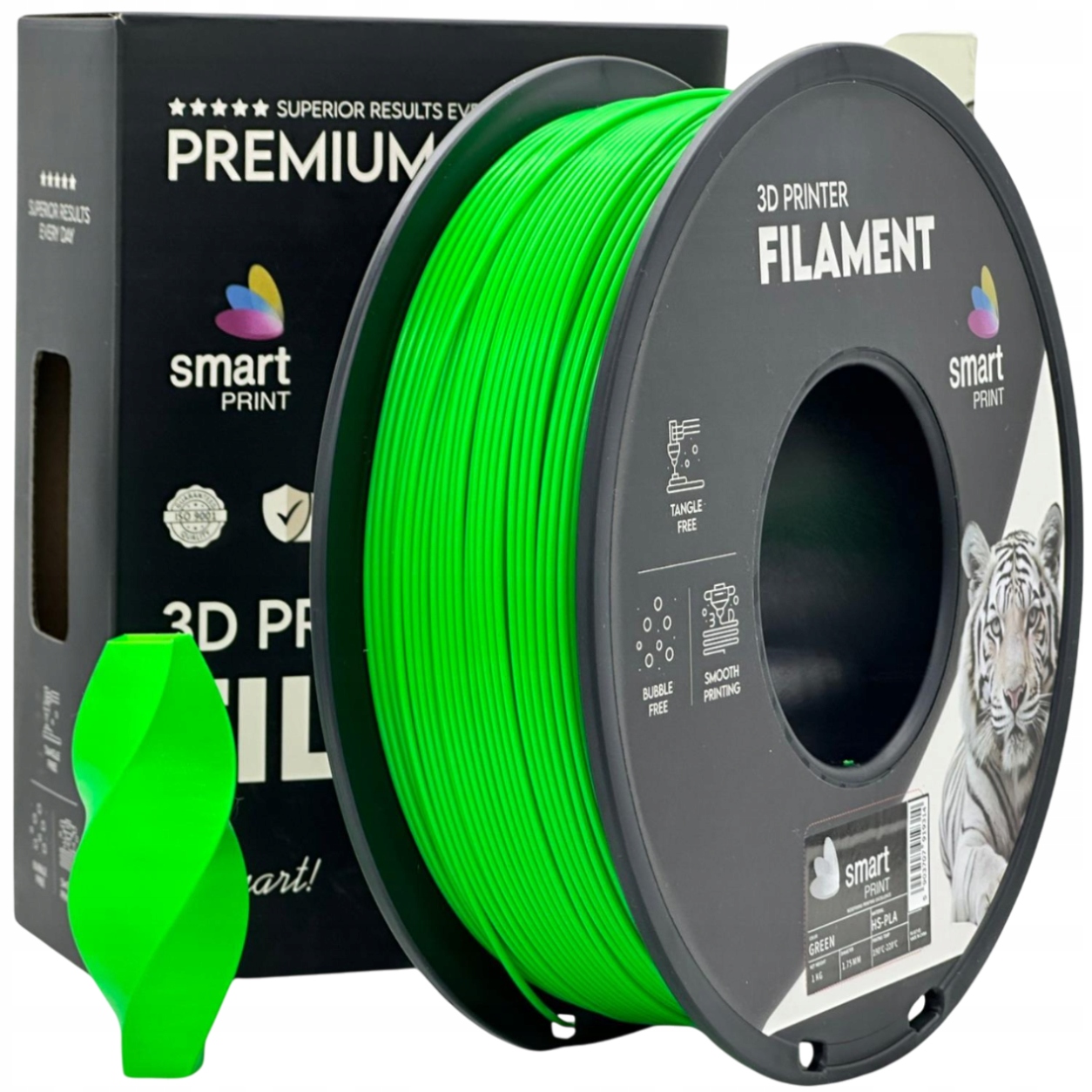 Filament Hs-pla Smart Print 1.75mm 1 kg 1000 g Zielony Green
