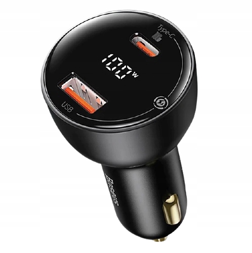 BASEUS SZYBKA ŁADOWARKA SAMOCHODOWA USB-C USB TYP C 100W QUICK CHARGE PD