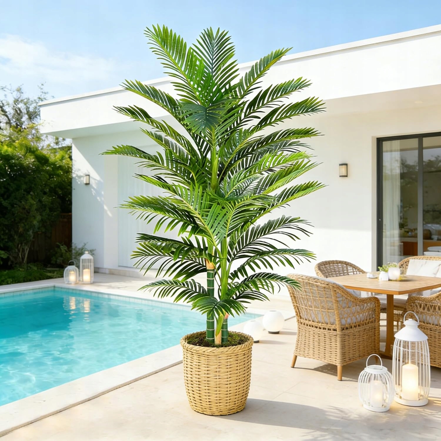 Umelá palma v kvetináči 180 cm Areca tropická 22 listov do domu kancelárie