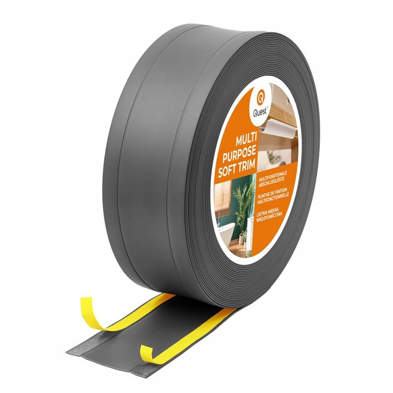 Pvc dokončovací lišta 6v1 – samolepicí, tmavě šedá 25 m, 75 mm, W1