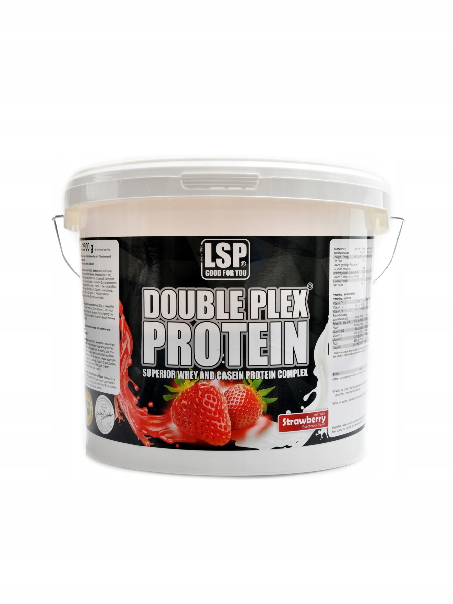 Lsp nutrition Double Plex 80% whey casein protein 2500 g jahoda
