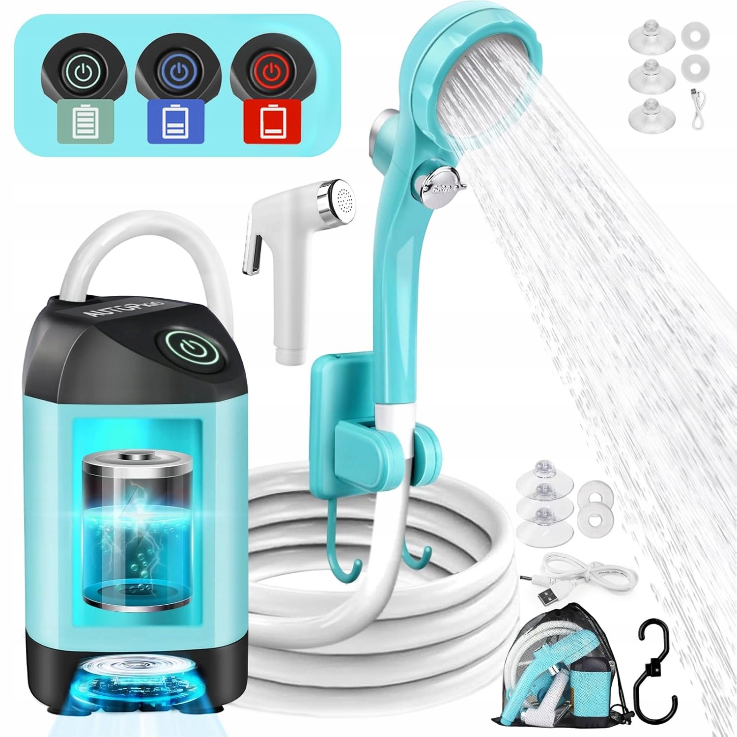 Turistická Kempingová Sprcha Usb Pumpa Přenosný Set Pro Kempování