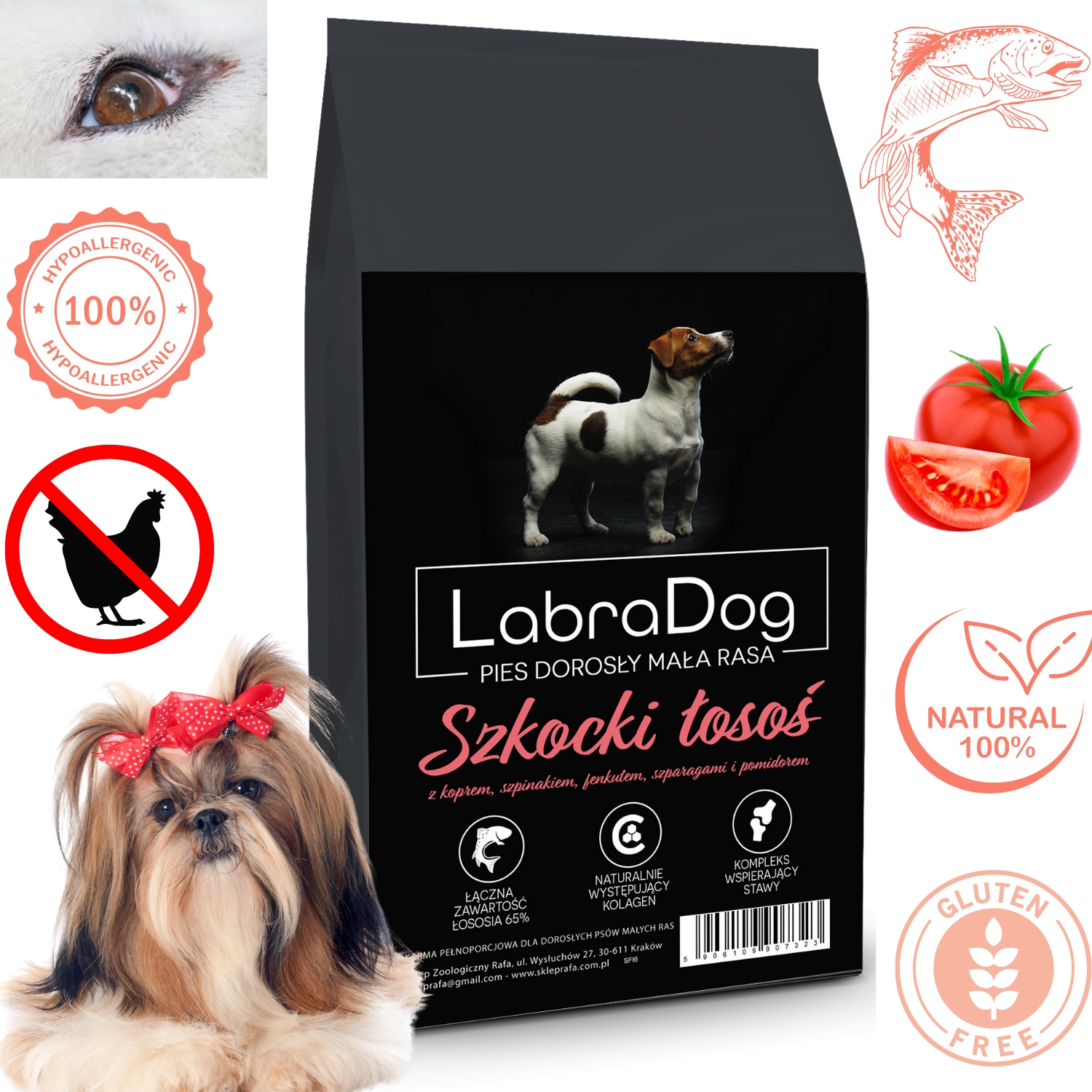 Levně LabraDog Superfood Skotský losos pro Shih tzu na skvrny a alergie 2kg