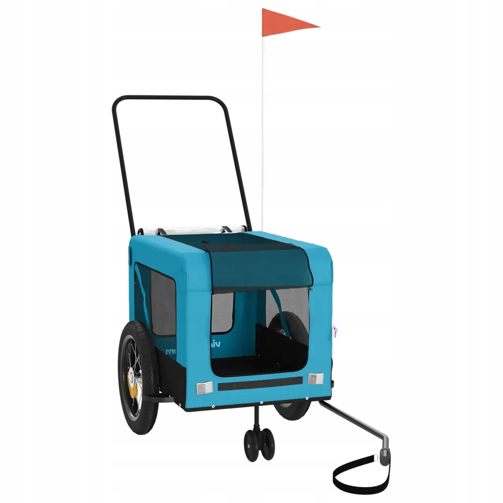 Levně Přívěs na kolo pro zvířata modro-černý 135 x 68,5 x 73,5 cm