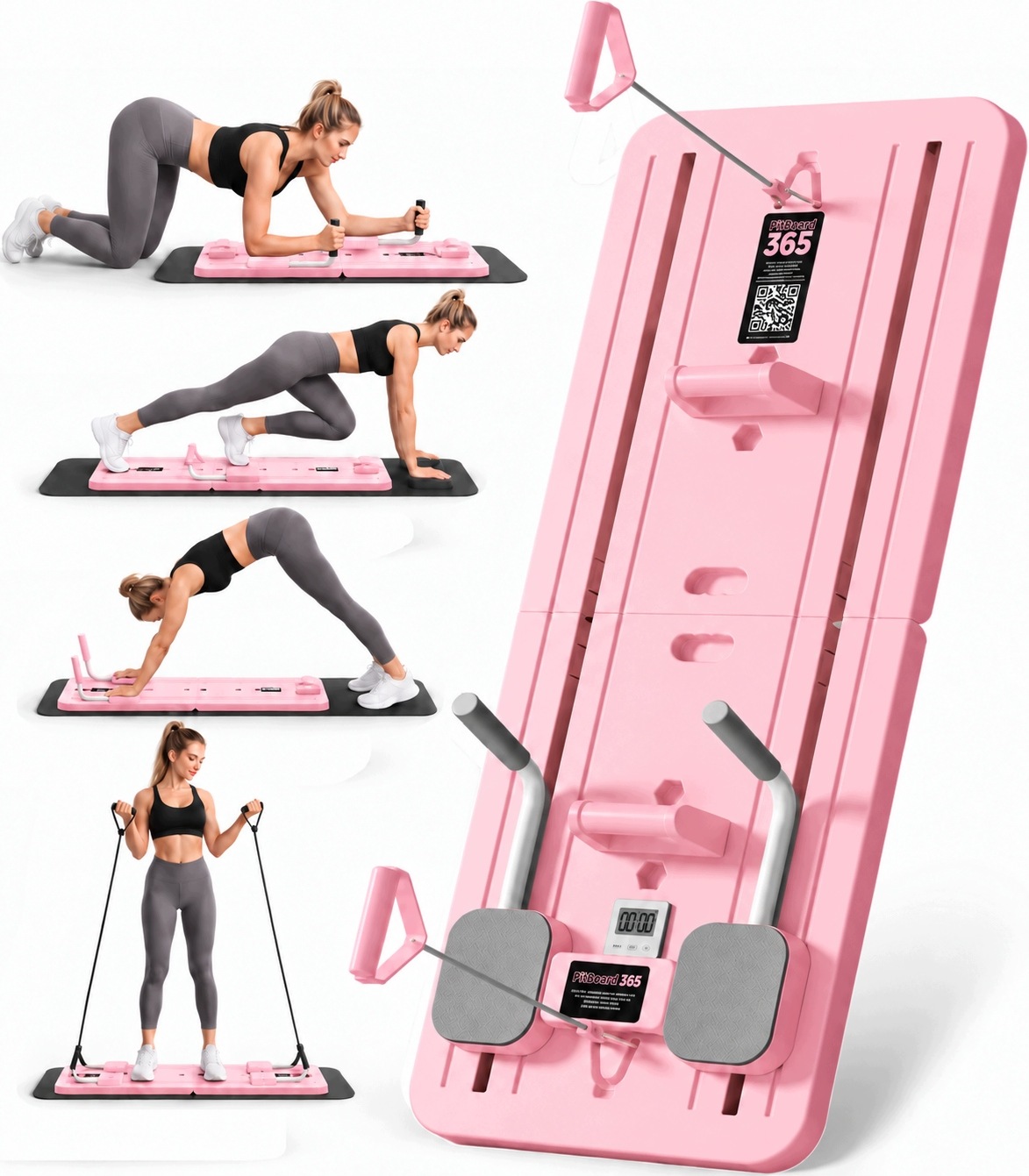 Pilates Reformer Zestaw Sprzęt Do Ćwiczeń W Domu Dla Kobiet Deska 12W1 Gumy