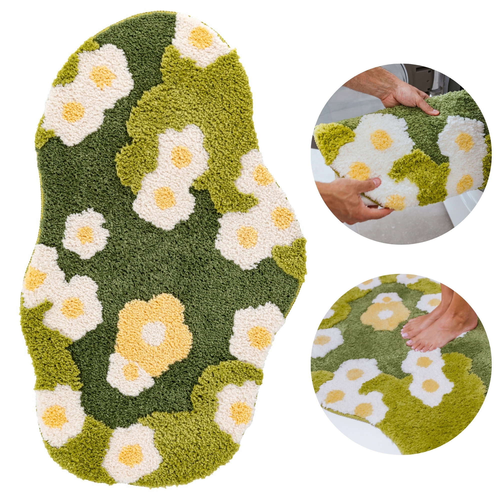 Koupelnový koberec Protiskluzový Dekorativní 50x80 cm Měkký Nadýchaný Soft