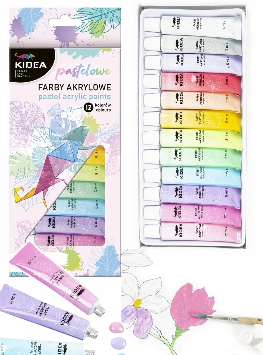 

Farby Akrylowe Pastelowe W Tubkach 12ml