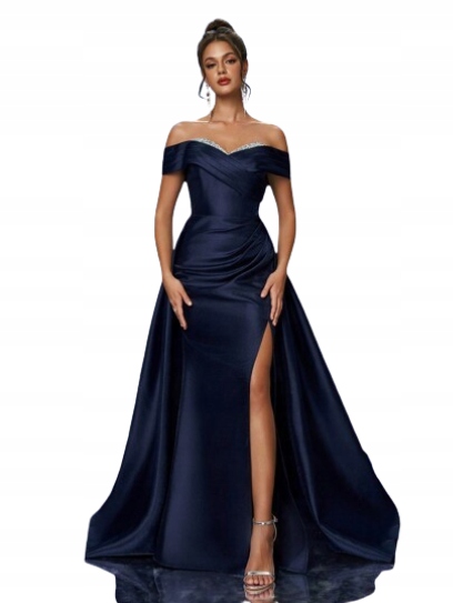 Shein Dámská Večerní Sukně Zdobená Modrou Barvou 40/42 1DI