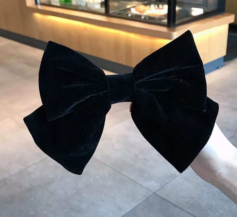 

Spinka Do Włosów Kokarda Duża aksamitka Czarna XXL