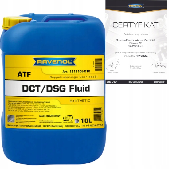 RAVENOL DCT/DSG GETRIEBE FLUID 10L - OLEJ PRZEKŁADNIOWY