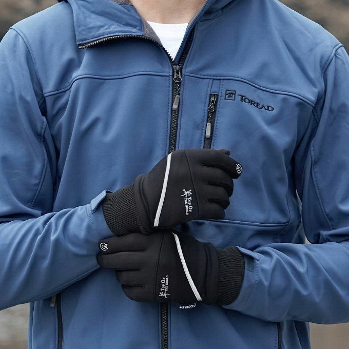 RĘKAWICZKI MĘSKIE CZARNE CIEPŁE DOTYKOWE Sportowe XL na ROWER Rodzaj pięciopalczaste