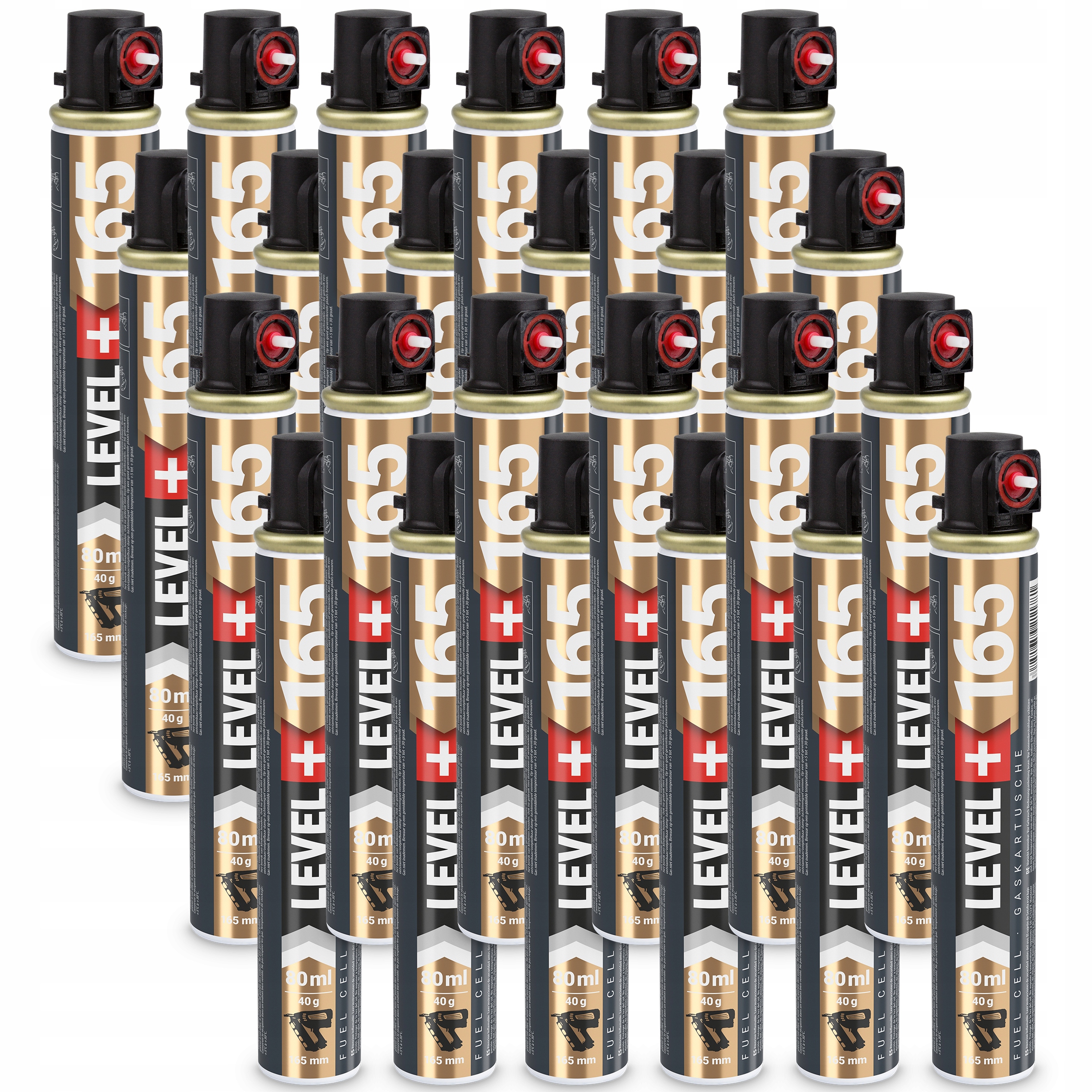 Plyn pro plynové hřebíkovačky 24 ks 80 ml 40 g L+165R