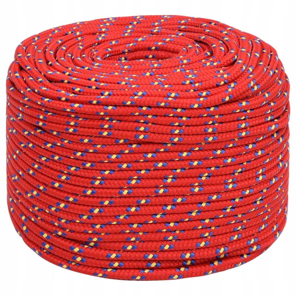 Linka żeglarska czerwona 6 mm 25 m polipropylen Długość 1 m