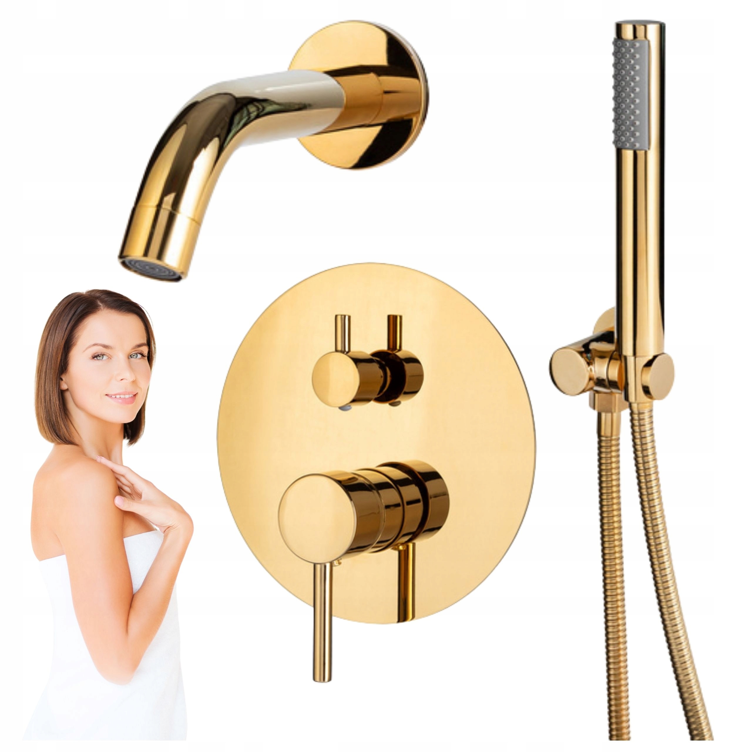 Podomítková Vanová Baterie Rosa Zlatá