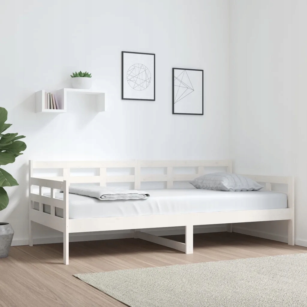 Válenda bílá masivní borové dřevo 90 x 190 cm Bílá 820368