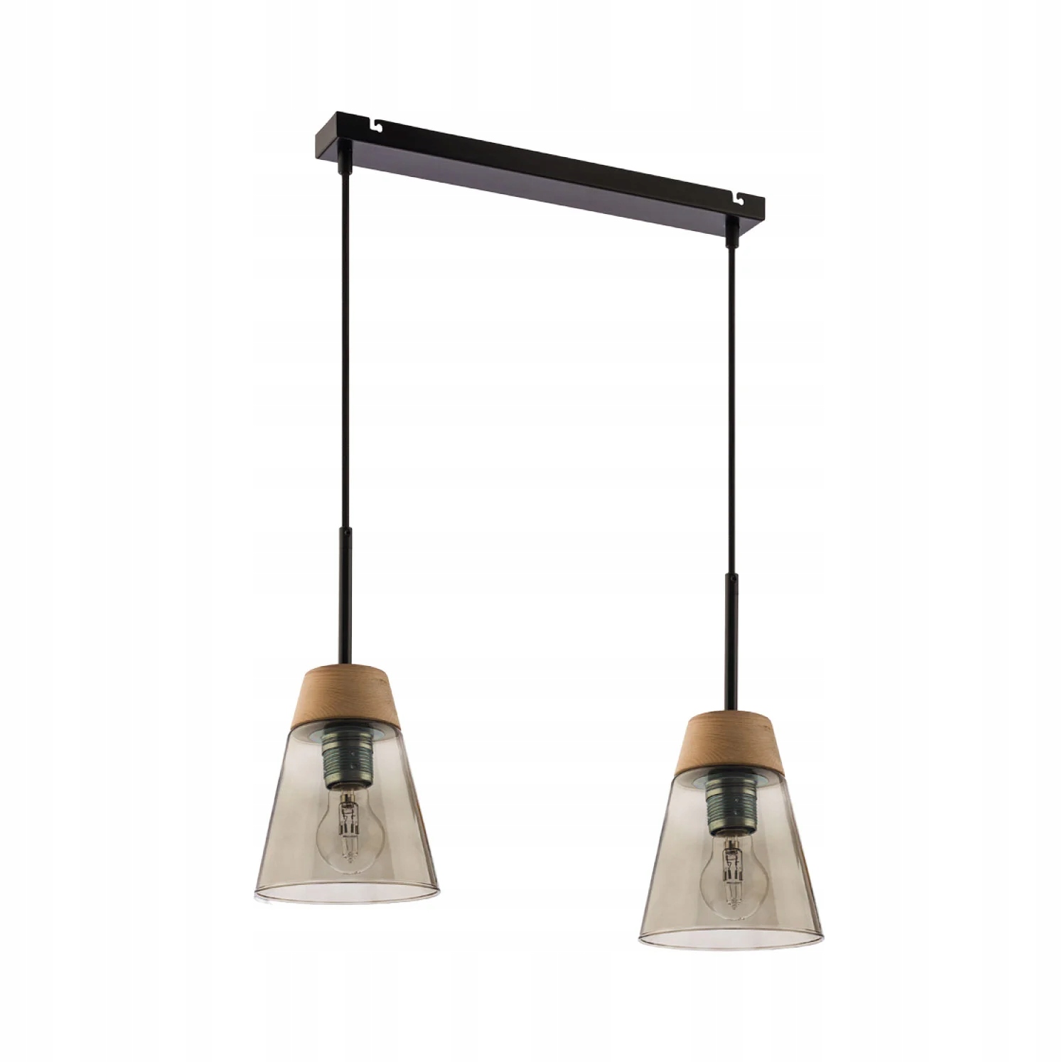 Jupiter Závěsná lampa Skandinávská černá Lišta 2xE27 Domino 15W