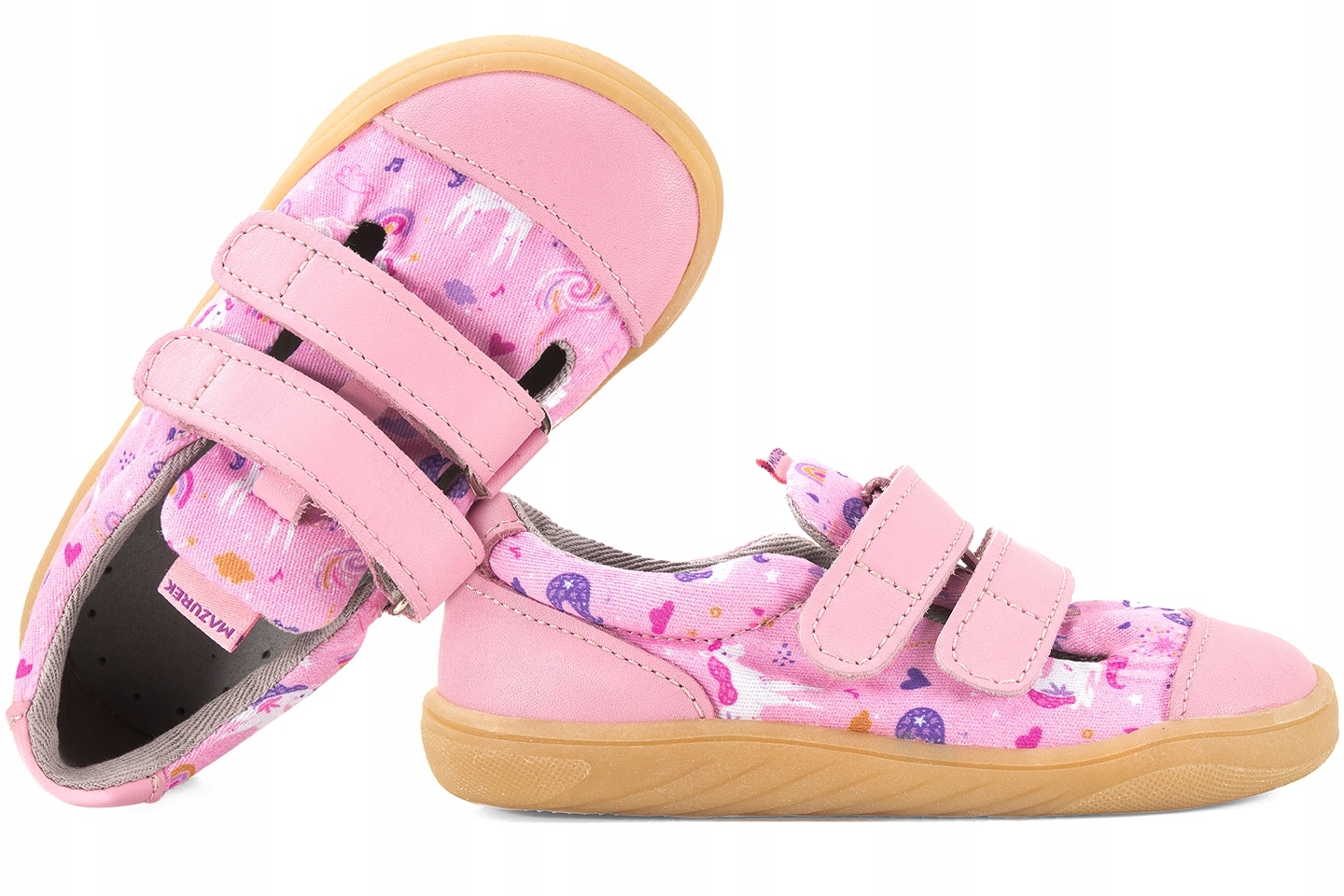 Mazurek Slipper Barefoot Skórzano-tekstylne Półbuty Dziewczęce Kapcie 25